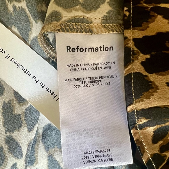 Brand new NWT sold out! Reformation Selah silk leopard print maxi dress 6-8 - Picture 11 of 11